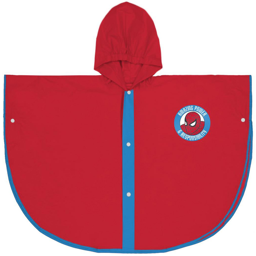 Pelerina de ploaie tip poncho, Spiderman, Rosu, 5 - 6 ani [1]