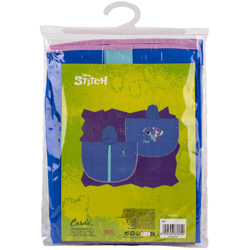 Pelerina de ploaie tip poncho, Stitch, Albastru, 5 - 6 ani [3]