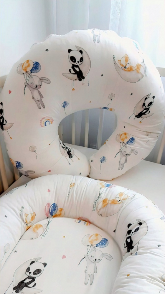 Perna pentru alaptare, 100% Bumbac, 60X60 cm, Appekids - Balloons [2]