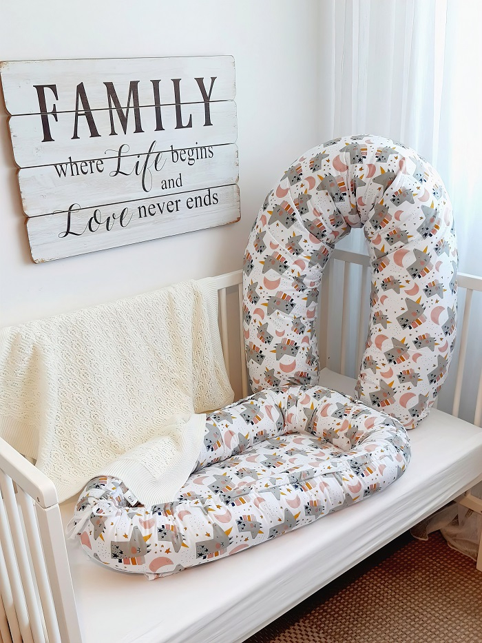 Perna pentru gravida, Fibre din silicon, 180 cm, Appekids - Pink [2]