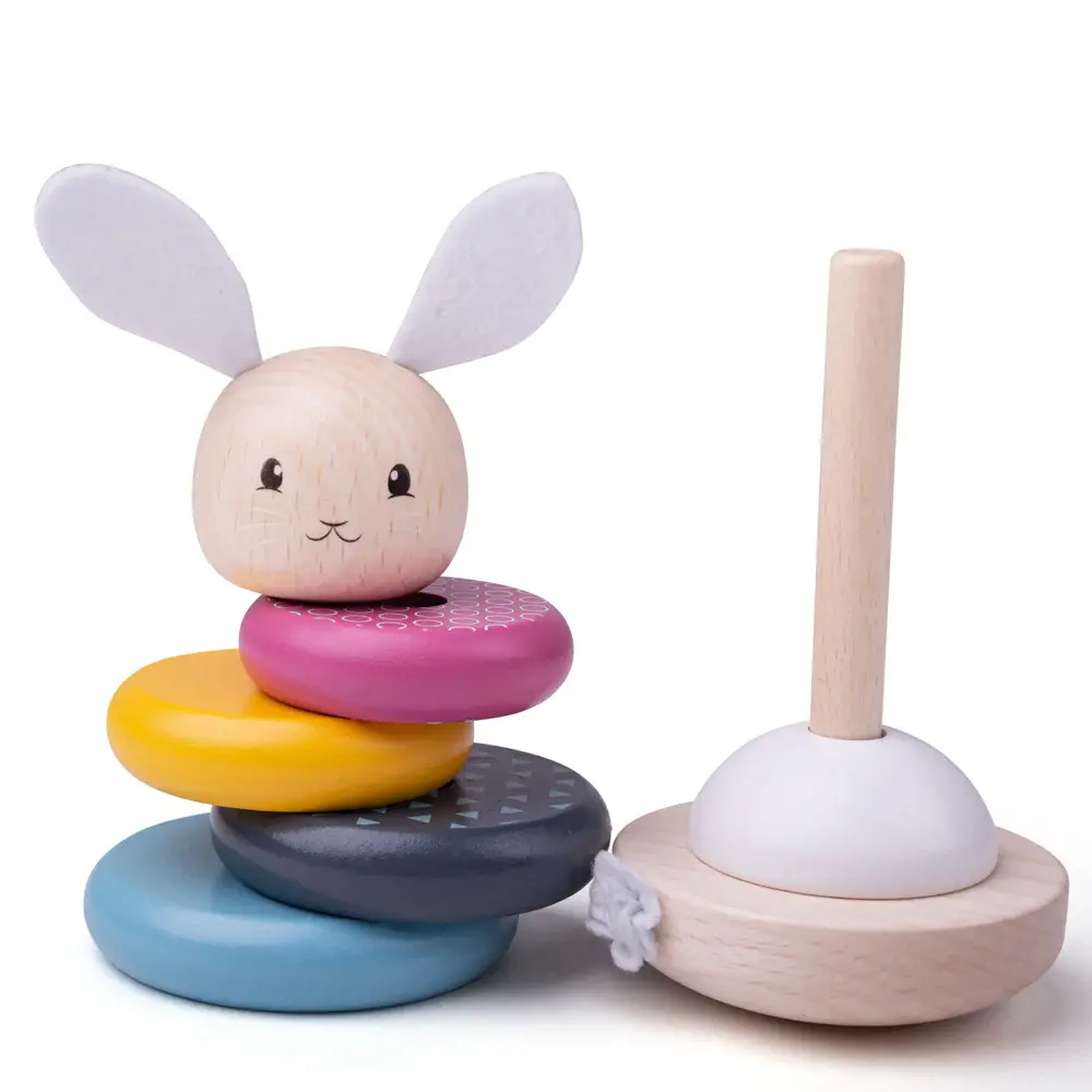 BIGJIGS Toys-Piramida din lemn - Iepuras [2]