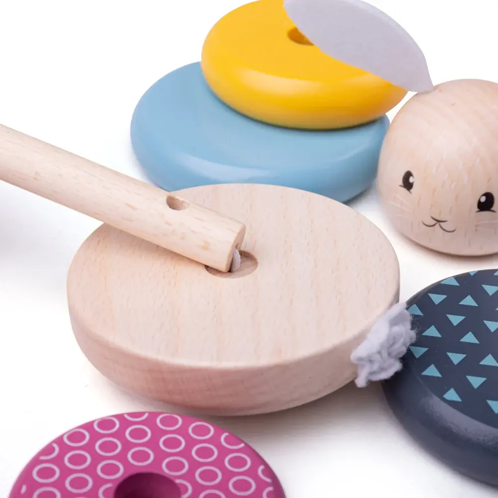 BIGJIGS Toys-Piramida din lemn - Iepuras [3]