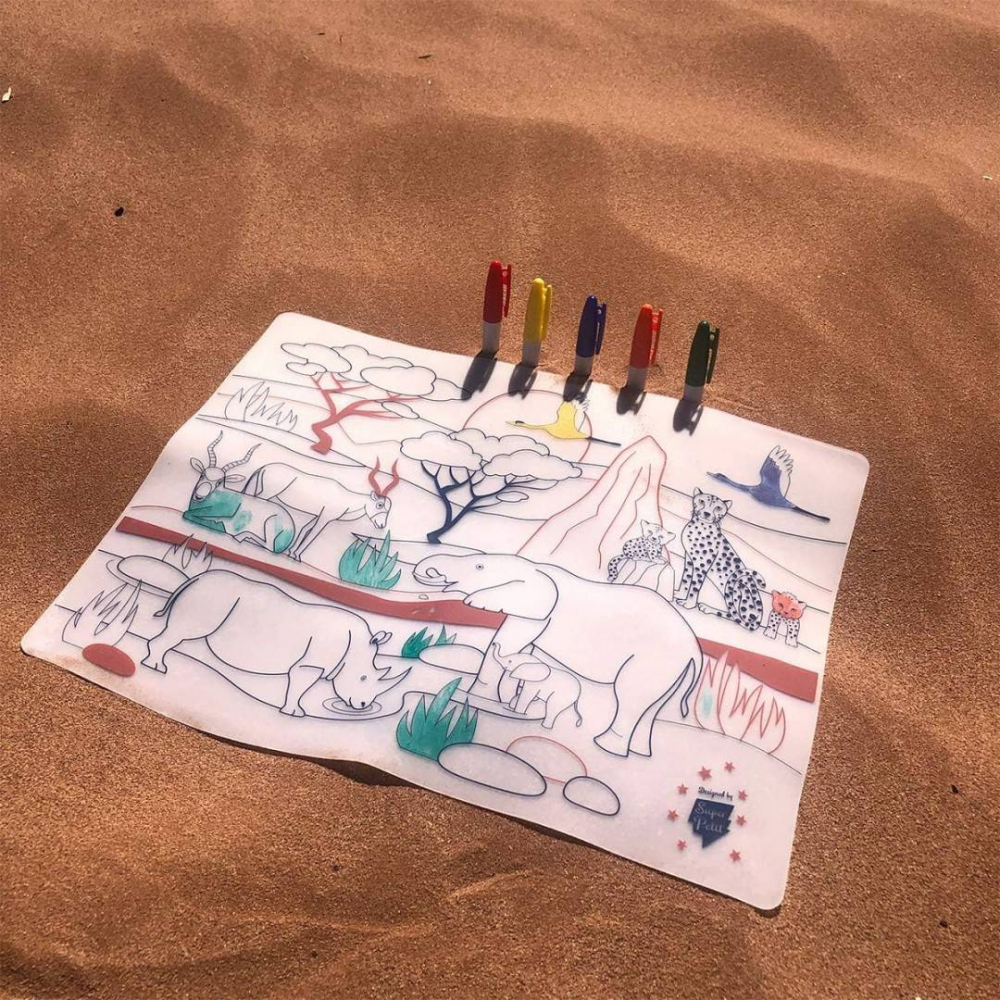SUPERPETIT-Plansa de colorat din silicon - SAVANA AFRICANA [3]