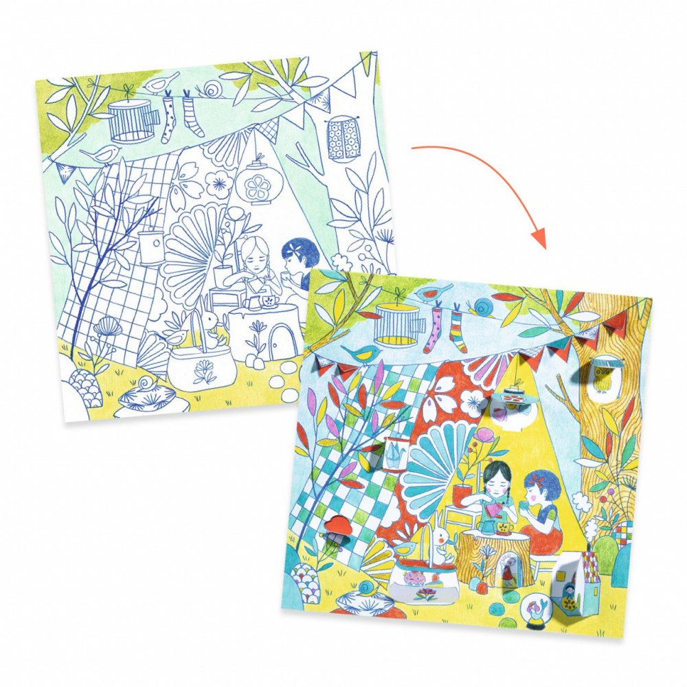 Djeco-Planse de colorat cu surprize Jocurile Ninei, Djeco [3]