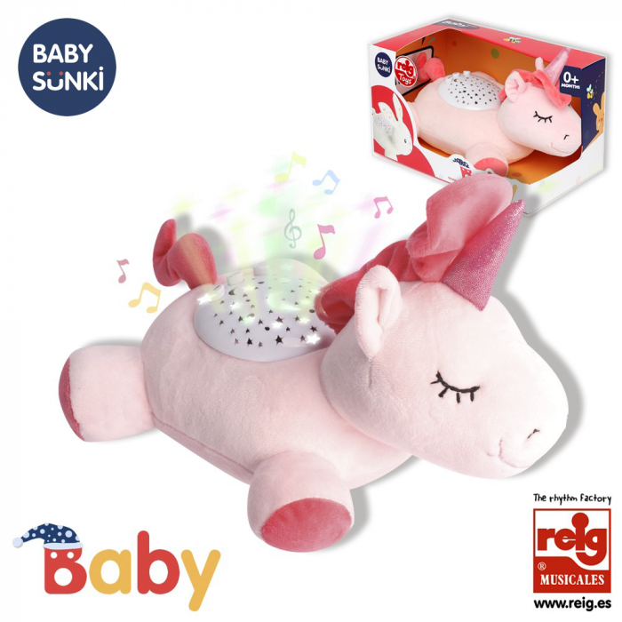 Reig Musicales-Proiector Unicorn de Plus 25 cm cu cantece de leagan [2]