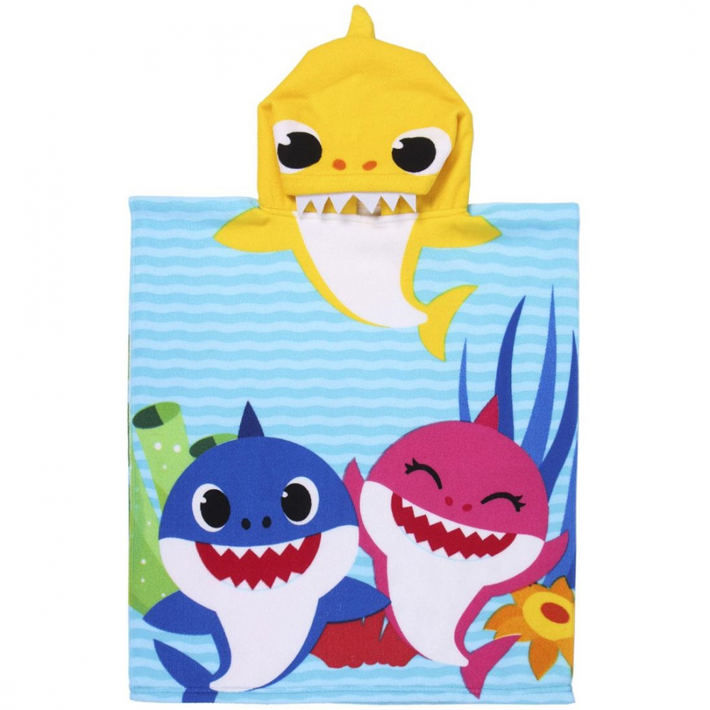 Prosop poncho cu gluga, Baby Shark, 50 x 115 cm [1]