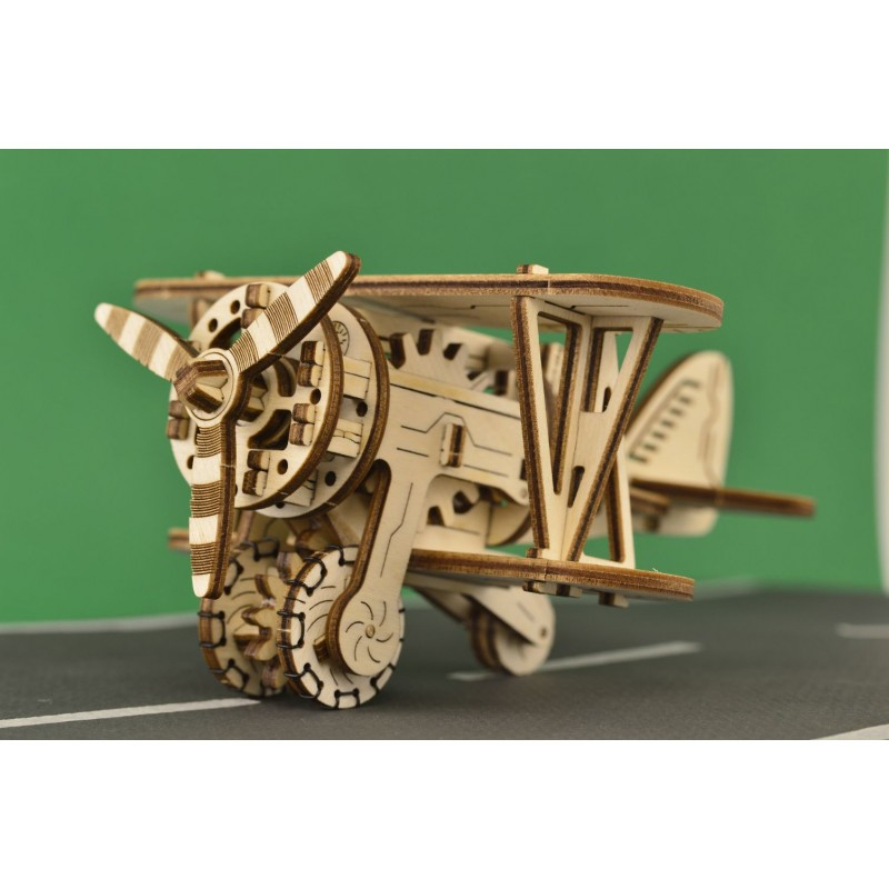Wooden City-Puzzle 3D Avion - Kit model mecanic [4]