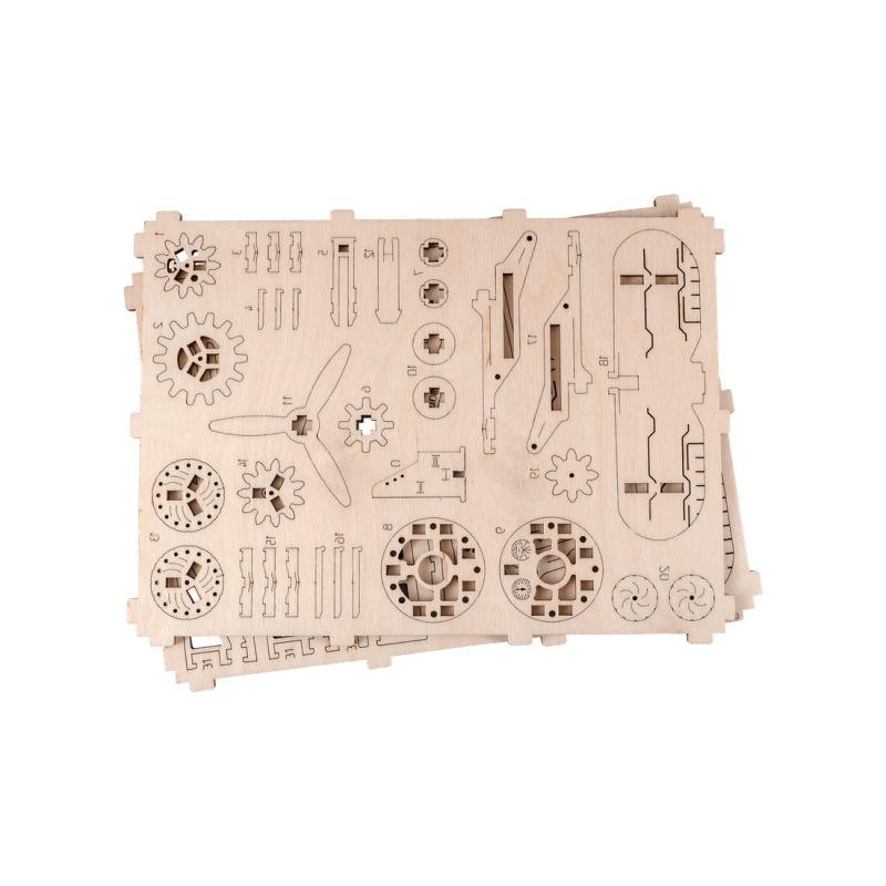 Wooden City-Puzzle 3D Avion - Kit model mecanic [6]