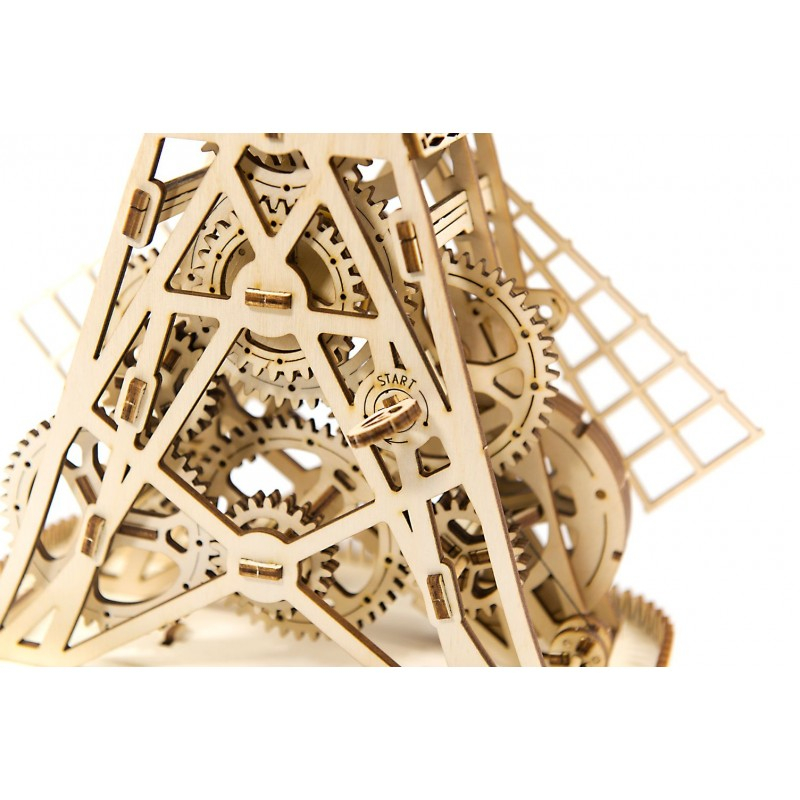 Wooden City-Puzzle 3D Moara - kit model mecanic [4]