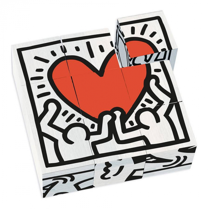 Vilac-Puzzle 9 cuburi lemn, Keith Haring [3]
