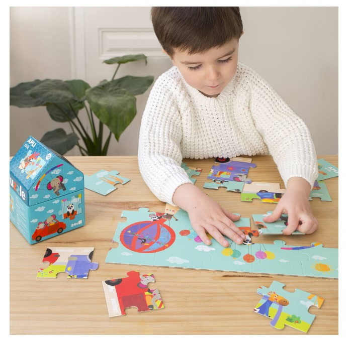 Apli-Puzzle APLI - Safari puzzle in cutie de depozitare in forma de casuta, 24 piese [2]