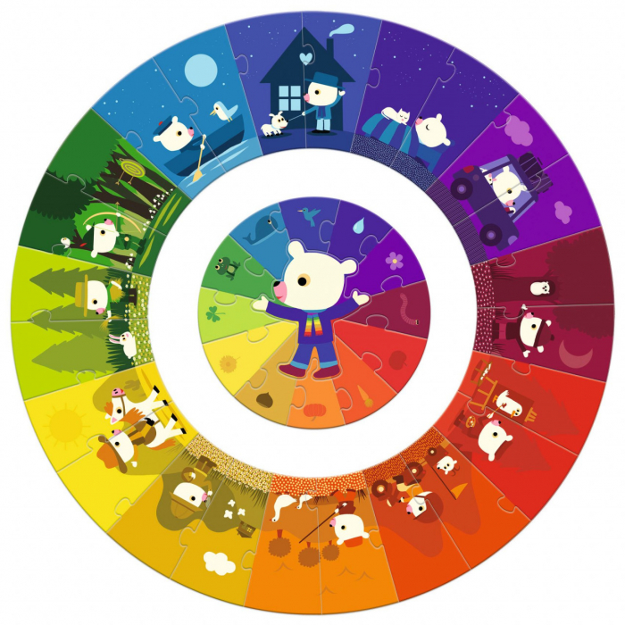 Djeco Puzzle circular Djeco culori [2]