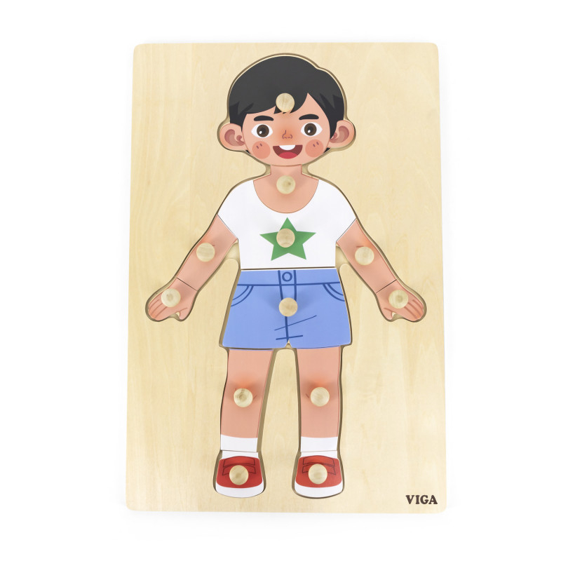 Viga-Puzzle Corpul uman - Baiat（12 piese), Viga [3]