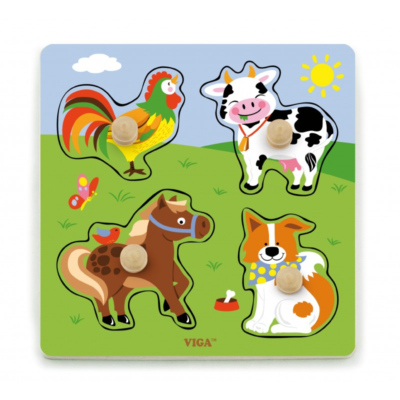 Puzzle cu manere - animale de la ferma [4]