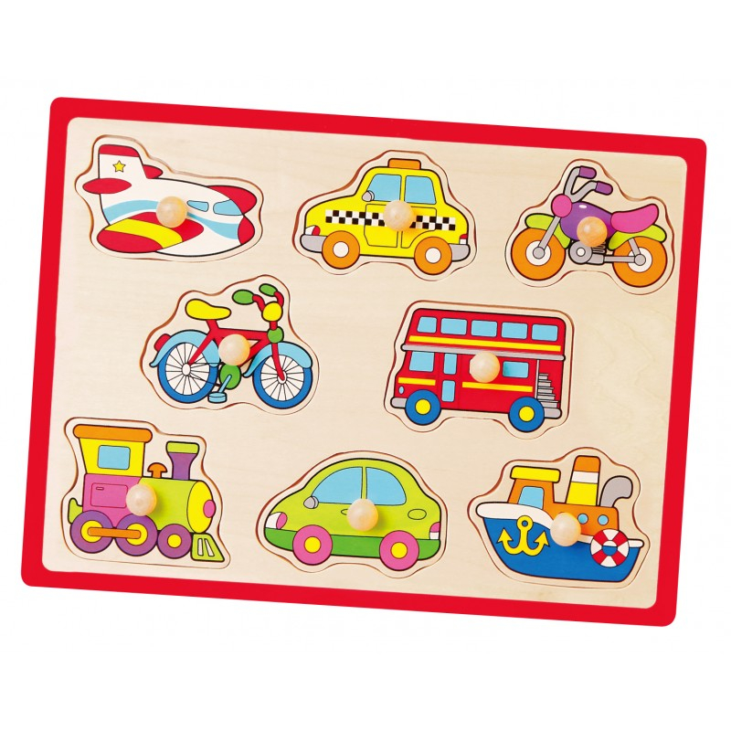 Viga-Puzzle cu manere - mijloace de transport [4]