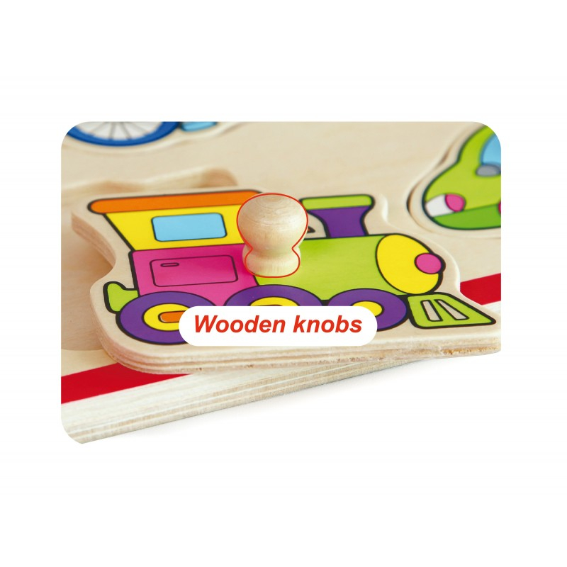 Viga-Puzzle cu manere - mijloace de transport [2]