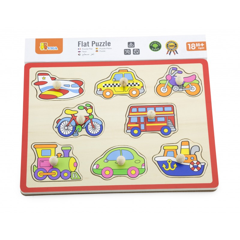 Viga-Puzzle cu manere - mijloace de transport [3]
