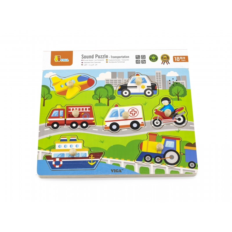 Viga-Puzzle cu sunete - mijloace de transport [6]