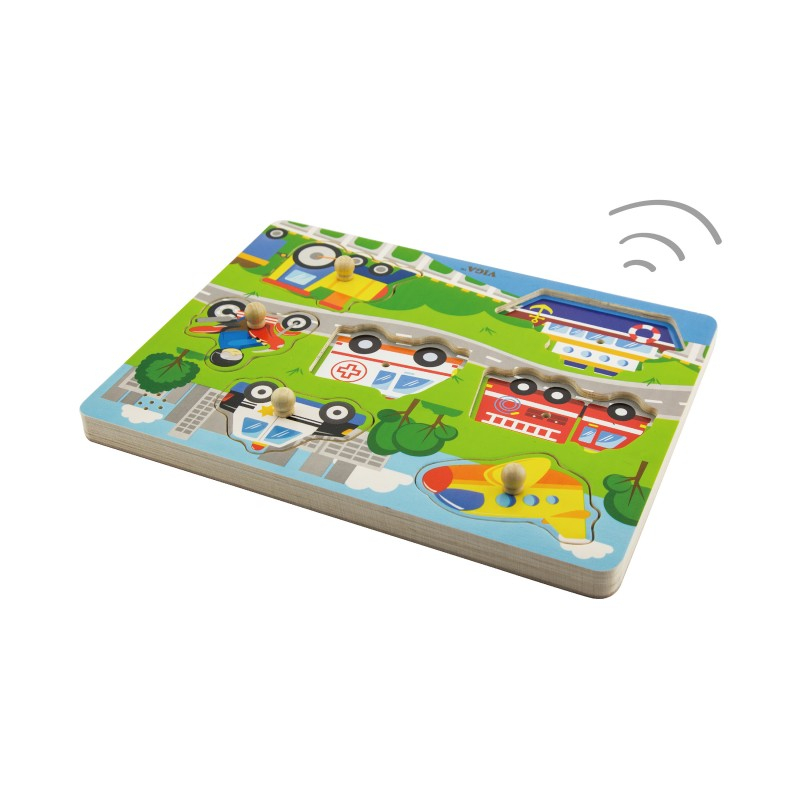 Viga-Puzzle cu sunete - mijloace de transport [3]