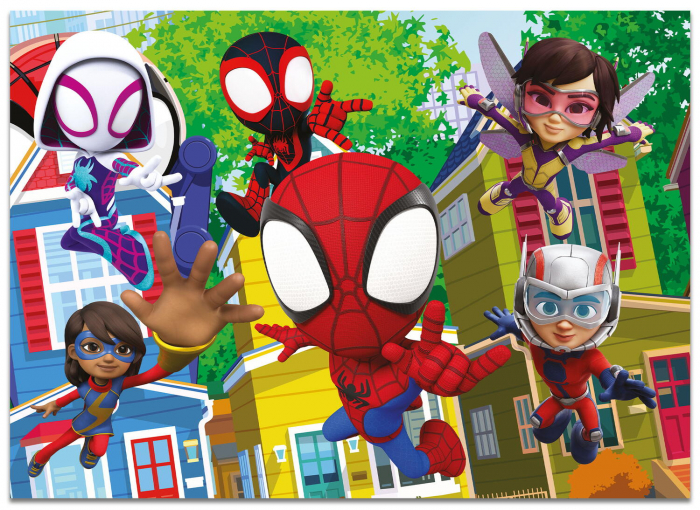Lisciani Puzzle de colorat maxi - Paienjenelul Marvel si prietenii lui uimitori 4 x 48 de piese  [6]