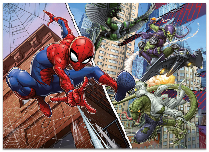 Lisciani Puzzle de colorat maxi - Spiderman 4 x 48 de piese  [4]