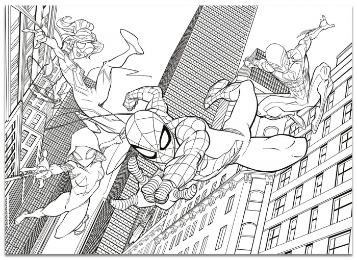 Lisciani Puzzle de colorat maxi - Spiderman 4 x 48 de piese  [3]