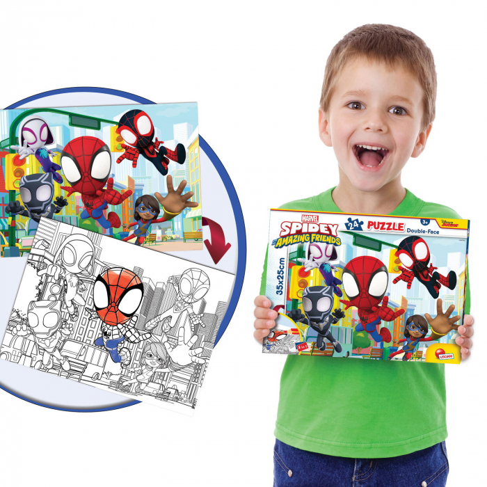 Lisciani Puzzle de colorat - Paienjenelul Marvel Ãˆâ„¢i prietenii lui uimitori 24 de piese [4]