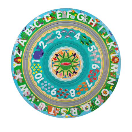 Melissa & Doug-Puzzle de podea circular pentru invatarea numerelor si literelor (limba engleza) Tarmul marii [1]