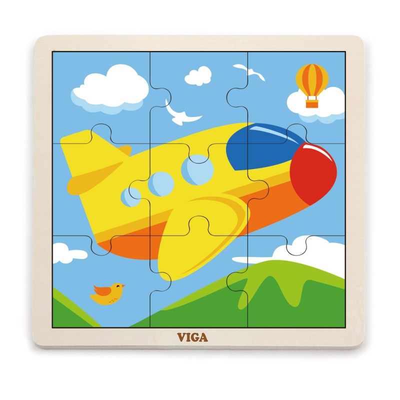 Puzzle din 9 piese mari - avion [3]