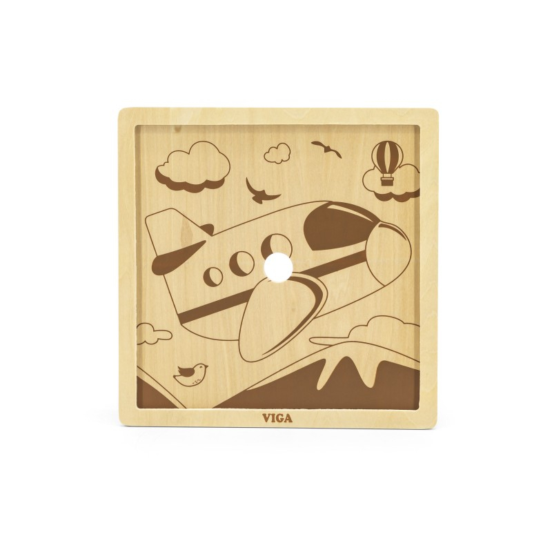 Puzzle din 9 piese mari - avion [2]