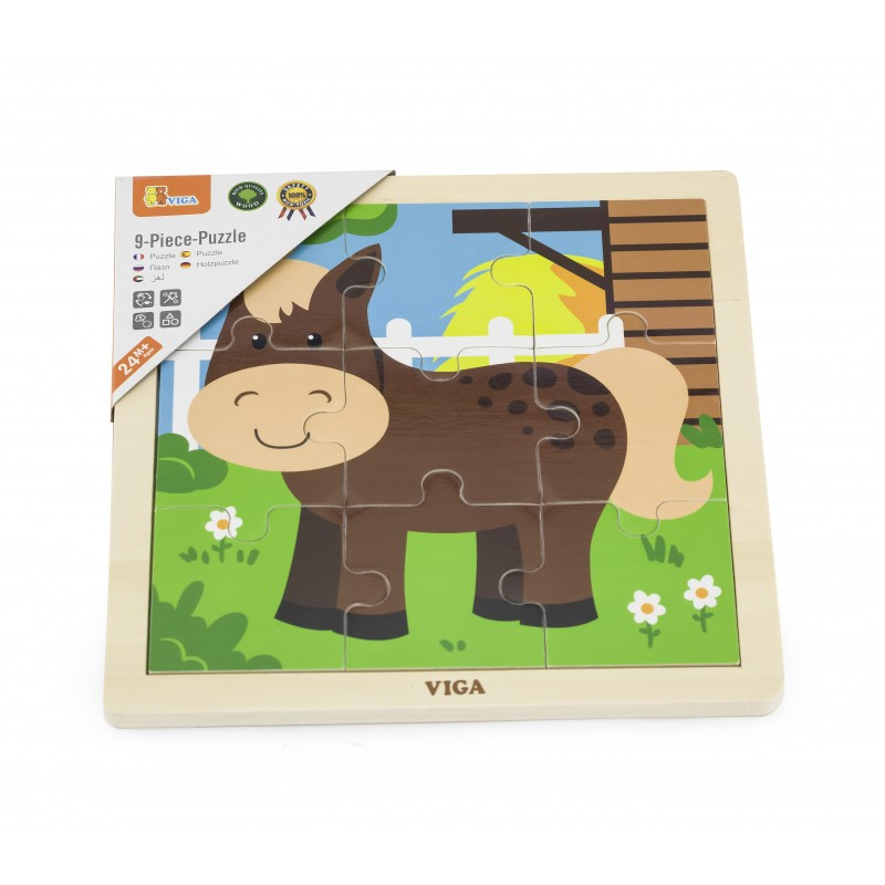 Viga-Puzzle din 9 piese mari - cal [1]