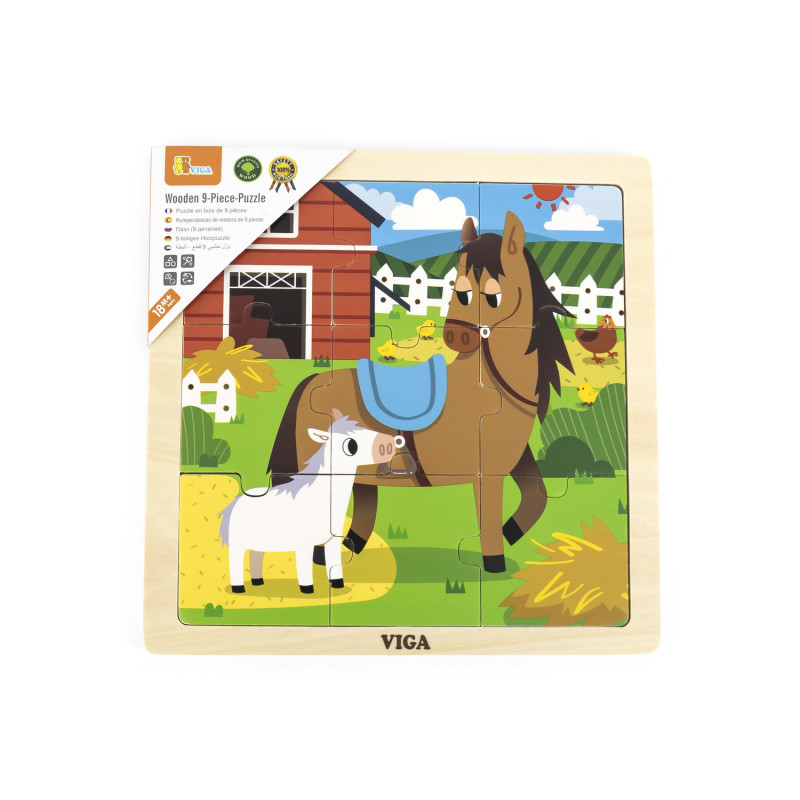 Viga-Puzzle din 9 piese mari Mama si puiul Cal, Viga [2]