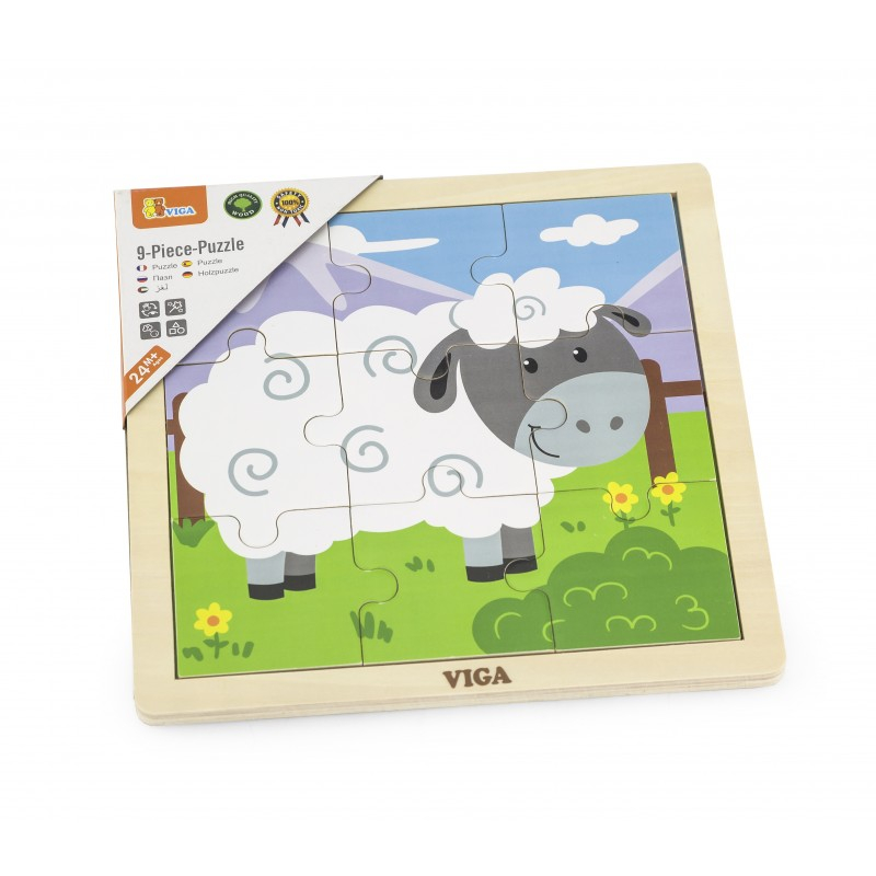 Viga-Puzzle din 9 piese mari - oaie, Viga [1]
