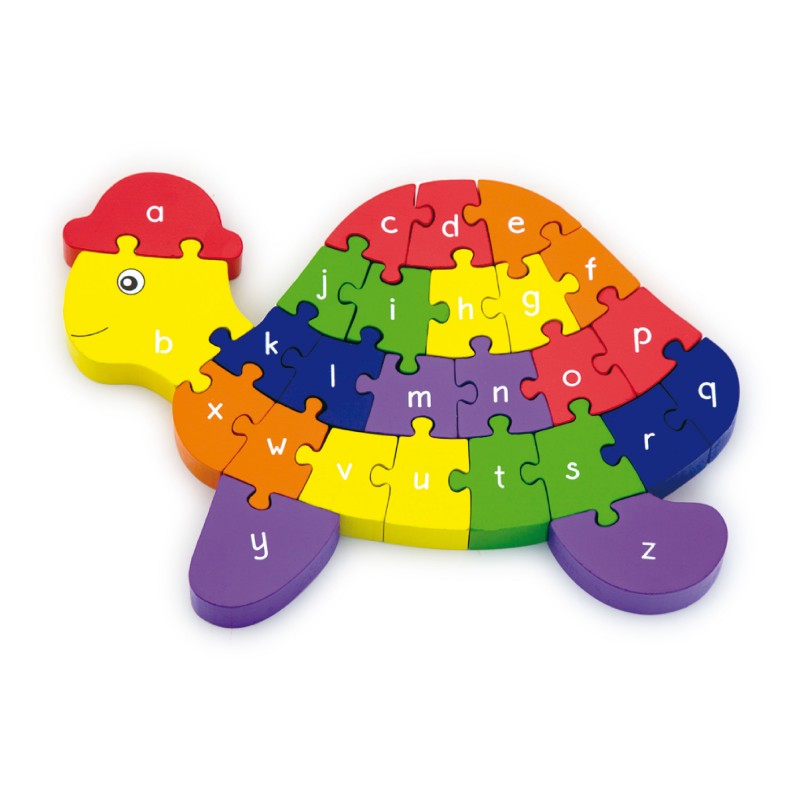 Viga-Puzzle din lemn 3D cu litere si cifre - broscuta testoasa [3]