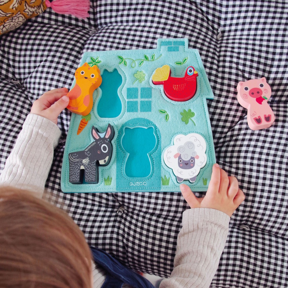 Puzzle din lemn cu baza din fetru, Djeco [4]