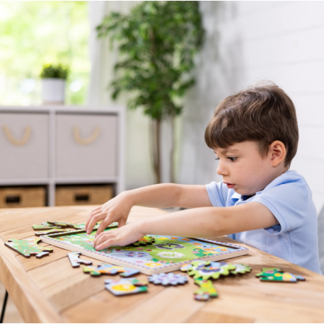 Melissa & Doug-Puzzle din lemn cu rotite dintate pentru invatarea numararii prin joaca Animale vesele [5]