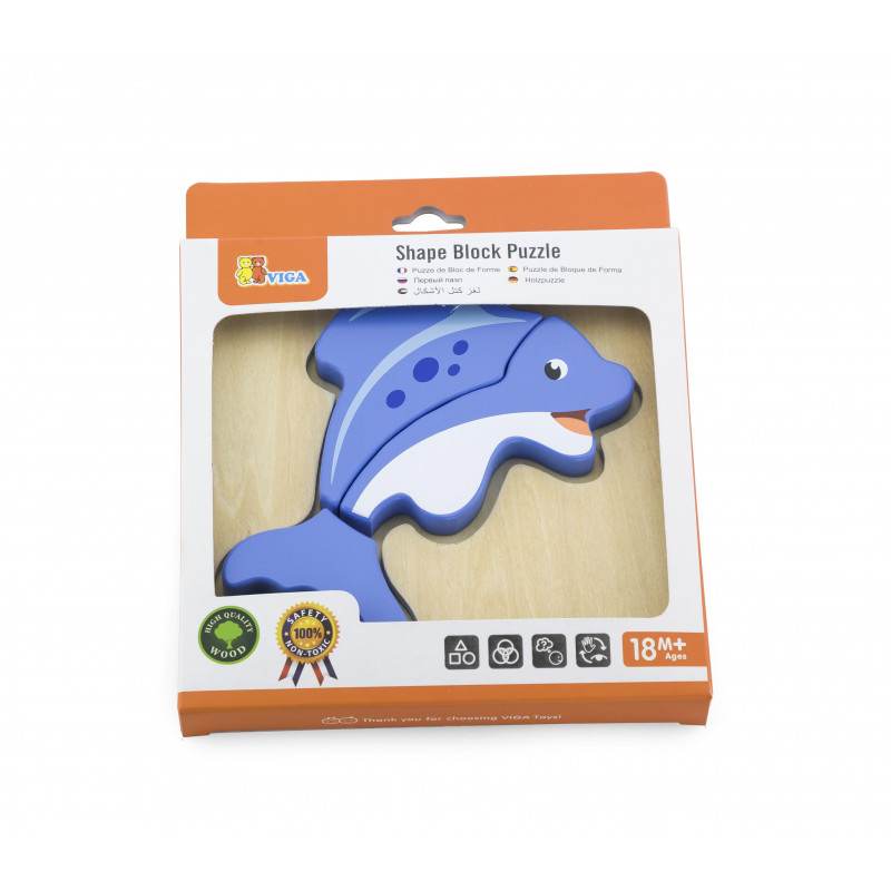 Viga-Puzzle din lemn - delfin, Viga [1]