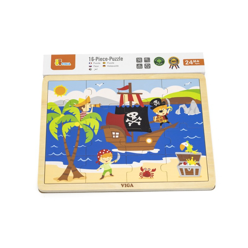 Puzzle din lemn din 16 piese - pirati [3]