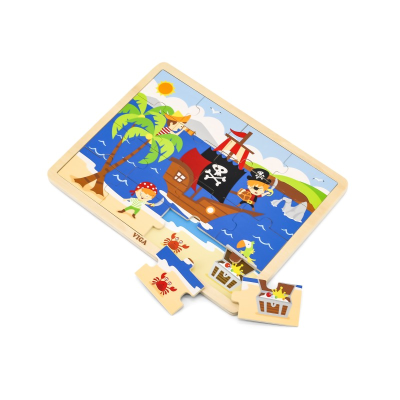 Puzzle din lemn din 16 piese - pirati [2]