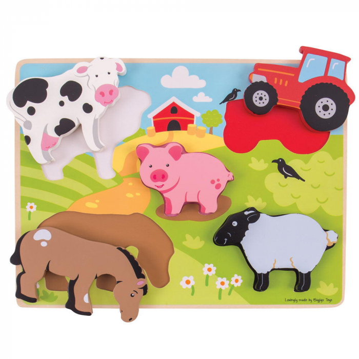 BIGJIGS Toys-Puzzle din lemn - In ograda [3]