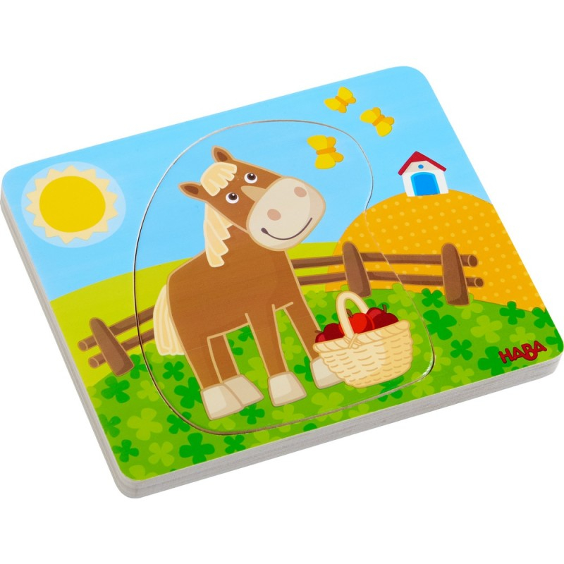 Puzzle din lemn in straturi - Distractie la ferma, Haba [1]