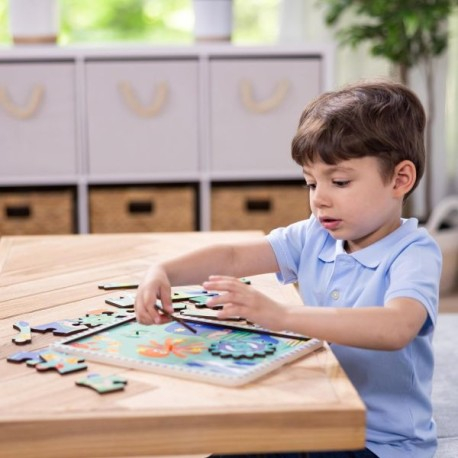 Melissa & Doug-Puzzle educativ din lemn, cu rotite dintate, Oceanul, 8 piese, pentru copii 3 ani+, Melissa&Doug 31003 [4]