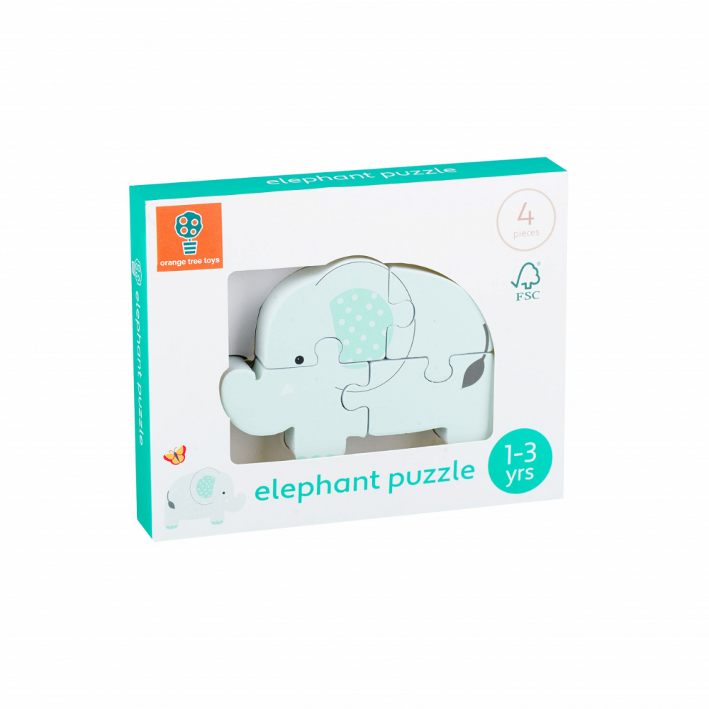 Orange Tree Toys-Puzzle elefant din lemn, Orange Tree Toys [1]