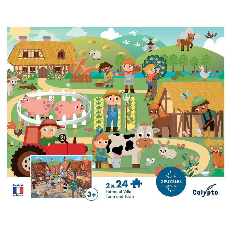 Sentosphere Puzzle Ferma si Oras 2x24 Pcs [2]