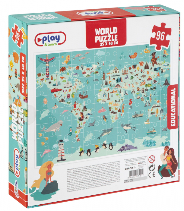 Grafix Puzzle - Harta lumii 96 piese  [2]