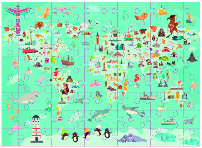 Grafix Puzzle - Harta lumii 96 piese  [3]
