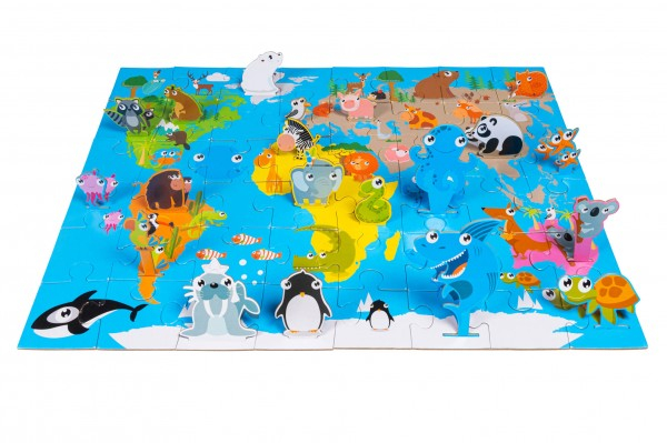 Puzzle-harta-Lumii-Globo-48-piese-si-20-figurine-animale-3D-Globo [1]