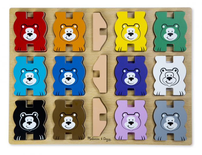 Melissa & Doug Puzzle lemn in relief Ursuletii colorati Melissa and Doug [1]
