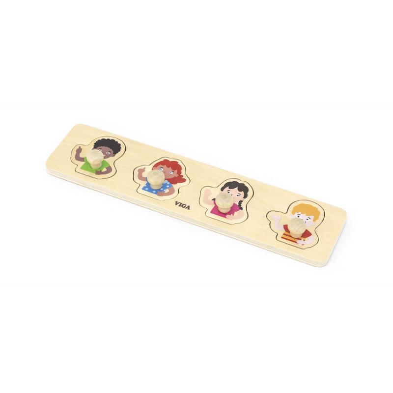 Puzzle Montessori cu maner, Culoarea pielii, Viga [1]