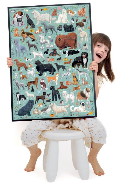 Puzzle-pentru-copii-educational,-Banana-Panda-Puzzlove-Dogs,-100-piese,-rase-cunoscute-de-caini,-format-mare-68-x-48-cm-BANANA-PANDA [2]